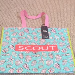 Scout Seashell Tote Bag with Pink Handles